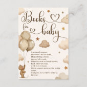 ベビーシャワーのリクエストのためのニュートラルBeige Bear Books エンクロージャーカード (正面)
