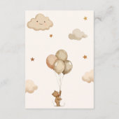 ベビーシャワーのリクエストのためのニュートラルBeige Bear Books エンクロージャーカード (裏面)
