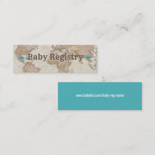 ベビーシャワーのレジストリカード スキニー名刺 (正面/裏面)