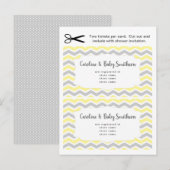 ベビーシャワーのレジストリー用カード 挿入カード、黄色 ニュートラル インビテーションポストカード (正面/裏面)