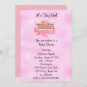 ベビーシャワーの三重項の民族の女の赤ちゃん 招待状 (正面/裏面)