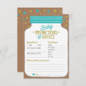 ベビーシャワーの予言およびアドバイスカード 出欠カード (正面/裏面)