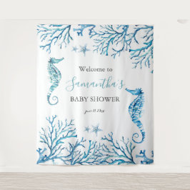 ベビーシャワーの写真背景 海のテーマ タペストリー