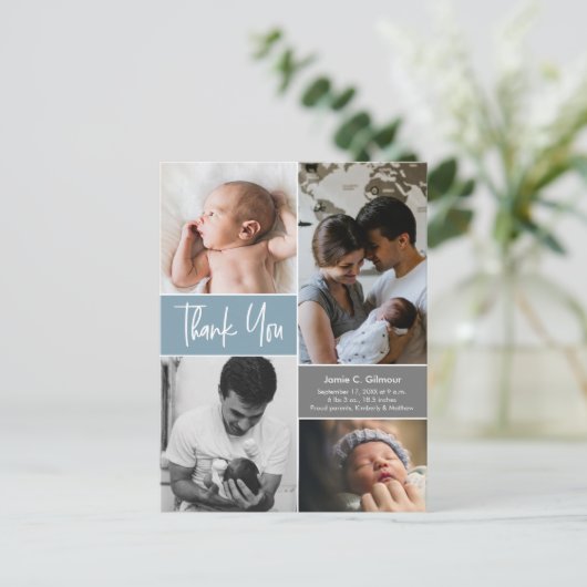 ベビーシャワーの写真、ありがとう　出産報告 ポストカード (スタンド正面)