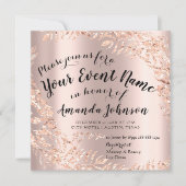 ベビーシャワーの写真 花の花束 ローズ ピンク ロイヤル ベビー 招待状 (正面)