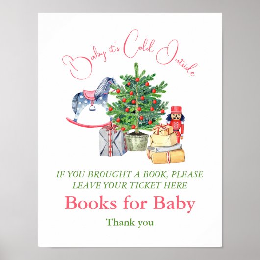 ベビーシャワーの冬のガールブックは寒い ポスター (正面)