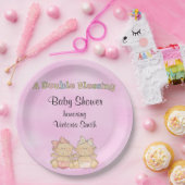 ベビーシャワーの双生児の女の子 ペーパープレート (パーティー)