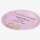 ベビーシャワーの双生児の女の子 ペーパープレート (アングル)
