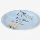 ベビーシャワーの双生児の男の子 ペーパープレート (アングル)
