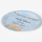 ベビーシャワーの双生児の男の子 ペーパープレート (アングル)