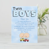 ベビーシャワーの双生児の男の子 招待状 (スタンド正面)