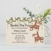 ベビーシャワーの双生児猿 招待状 (スタンド正面)