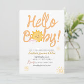 ベビーシャワーの台本サンシャイン シンプル モダン エレガント 招待状 (スタンド正面)