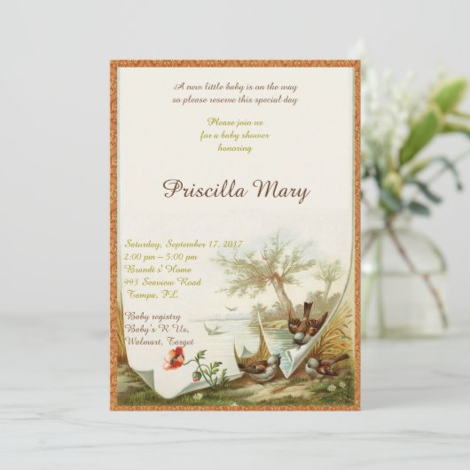 ベビーシャワーの名誉を与えること 招待状 (スタンド正面)