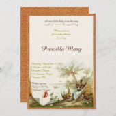 ベビーシャワーの名誉を与えること 招待状 (正面/裏面)