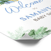 ベビーシャワーの外が冷たいウェルカムサイン ポスター (角)