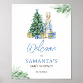 ベビーシャワーの外が冷たいウェルカムサイン ポスター (正面)