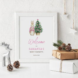 ベビーシャワーの外が冷たいウェルカムサイン ポスター