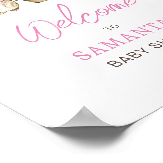 ベビーシャワーの外が冷たいウェルカムサイン ポスター (角)