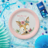 ベビーシャワーの女の子の森林動物のBohoのシカの花柄 ペーパープレート (パーティー)