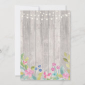 ベビーシャワーの女の子または男の子木製の花ライト招待 招待状 (裏面)