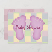 ベビーシャワーの女の子 招待状 (正面/裏面)