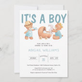 ベビーシャワーの子ども 招待状 (正面)