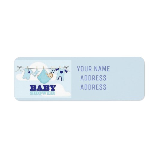 ベビーシャワーの差出人住所ラベルの` ラベル (正面)