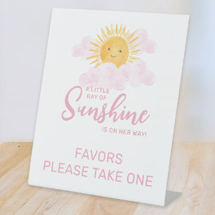 ベビーシャワーの思い出にサンクスカードをお持ち帰りください Ray Of Sunshine Baby 台座サイン
