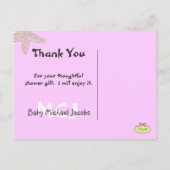 ベビーシャワーの感謝のポストカードに写真を挿入してください 案内ポストカード (裏面)