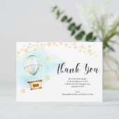 ベビーシャワーの感謝カード　風船と動物 エンクロージャーカード (スタンド正面)