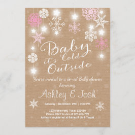 ベビーシャワーの招待のベビーそれは冷たい外の女の子です 招待状