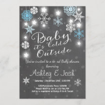 ベビーシャワーの招待のベビーそれは冷たい外の男の子です