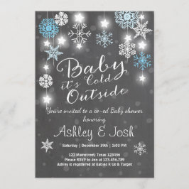 ベビーシャワーの招待のベビーそれは冷たい外の男の子です 招待状