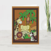 ベビーシャワーの招待のベビーのジャングル10 招待状 (正面)