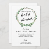 ベビーシャワーの招待の緑の草木は包みます 招待状 (正面/裏面)