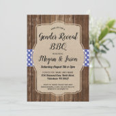 ベビーシャワーの招待はBBQの性を明らかにしますつなぎます 招待状 (スタンド正面)