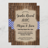 ベビーシャワーの招待はBBQの性を明らかにしますつなぎます 招待状 (正面/裏面)