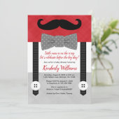 ベビーシャワーの招待客、赤灰色の小男 招待状 (スタンド正面)
