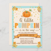 ベビーシャワーの招待少しカボチャ警官の秋 招待状 (正面/裏面)