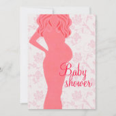 ベビーシャワーの招待状があるお母さん 招待状 (正面)
