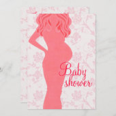 ベビーシャワーの招待状があるお母さん 招待状 (正面/裏面)