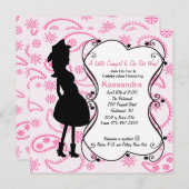 ベビーシャワーの招待状がある女性のカーボーイの妊娠したママ 招待状 (正面/裏面)