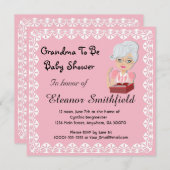 ベビーシャワーの招待状がある祖母 招待状 (正面/裏面)