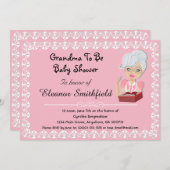 ベビーシャワーの招待状がある祖母 招待状 (正面/裏面)