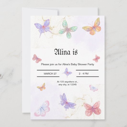 ベビーシャワーの招待状です。 招待状 (正面)