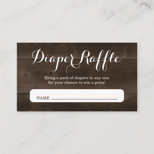 ベビーシャワーの招待状のためのおむつのラッフルの挿入物 エンクロージャーカード (正面)