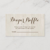 ベビーシャワーの招待状のためのおむつのラッフルの挿入物 エンクロージャーカード (正面)