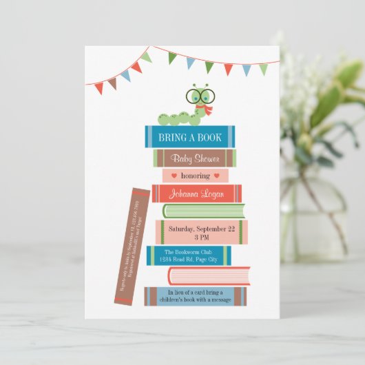 ベビーシャワーの招待状のための本 招待状 (スタンド正面)