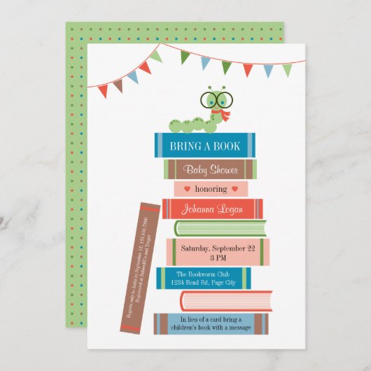 ベビーシャワーの招待状のための本 招待状 (正面/裏面)